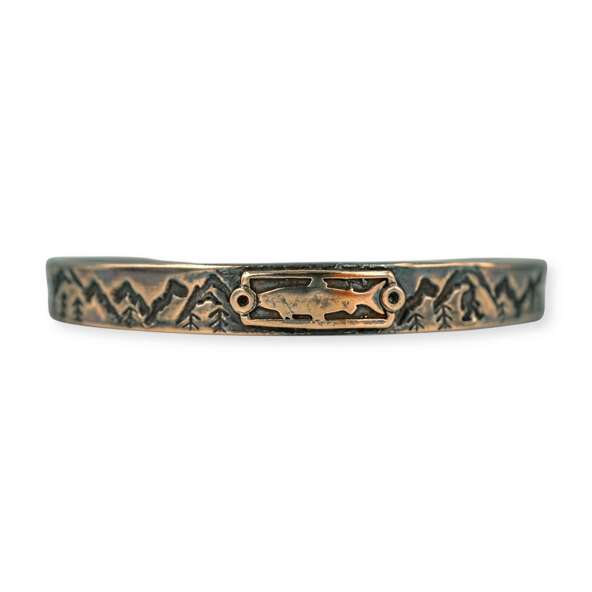 Sight Line Provisions Trout Squatch Bronze Cuff Bracelet