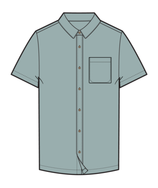 Men's Harbor Short Sleeve Shirt - Ocean Mist