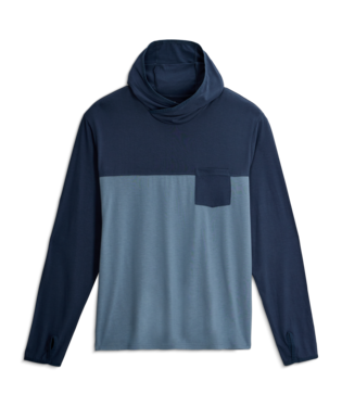 Men's Bamboo Hybrid Hoodie - True Navy / Blue Fog