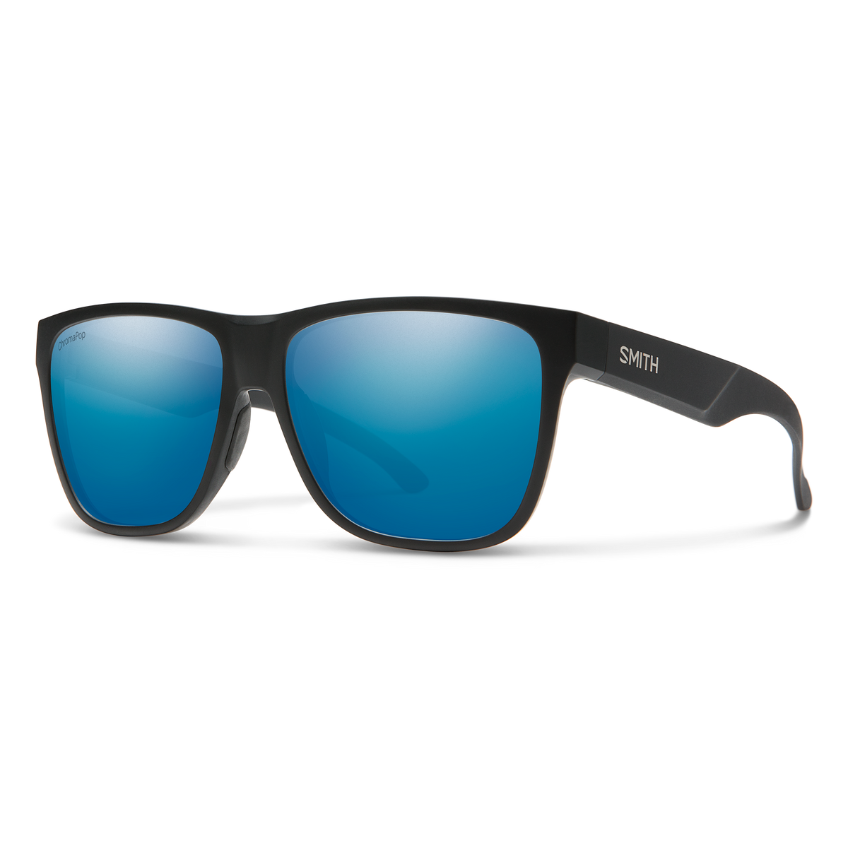 SMITH Lowdown XL 2 sunglasses with Matte Black frame and ChromaPop Polarized Blue Mirror lenses