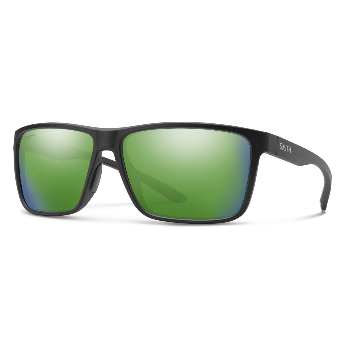 SMITH Riptide sunglasses with Matte Black frame and ChromaPop Polarized Green Mirror lenses