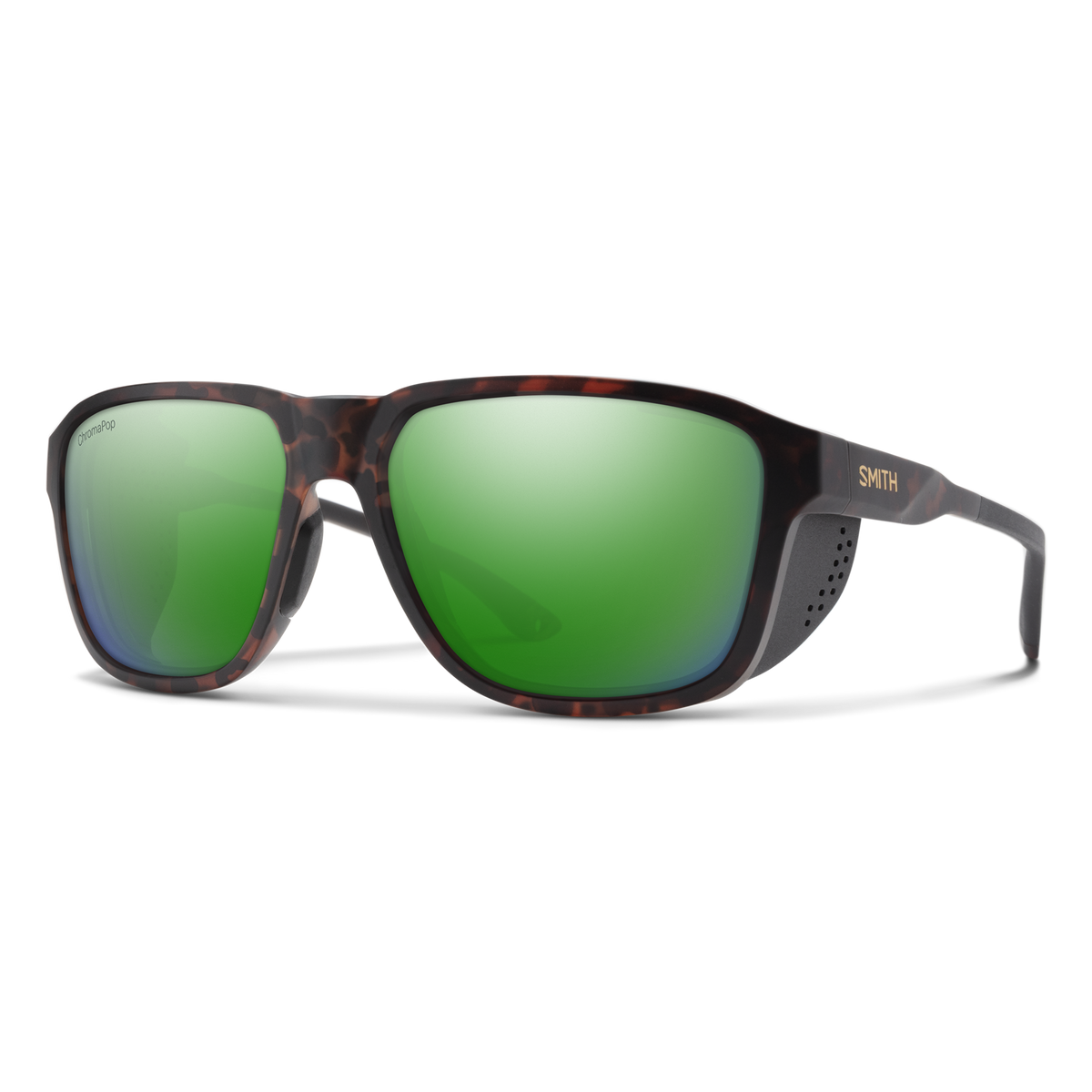 SMITH Embark sunglasses with Matte Tortoise frame and ChromaPop Polarized Green Mirror lenses