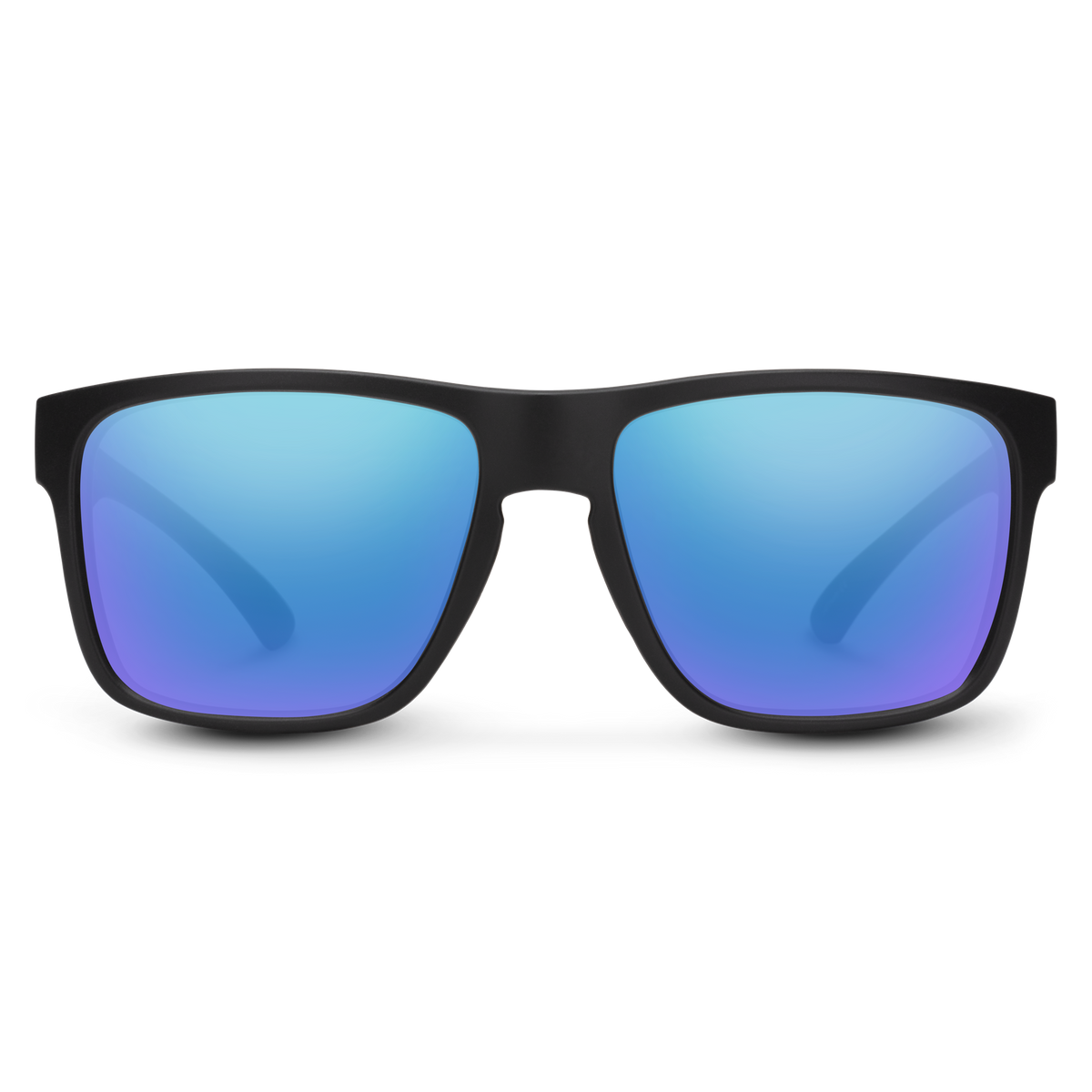 Suncloud Rambler sunglasses with Matte Black frame and Polarized Blue Mirror lenses