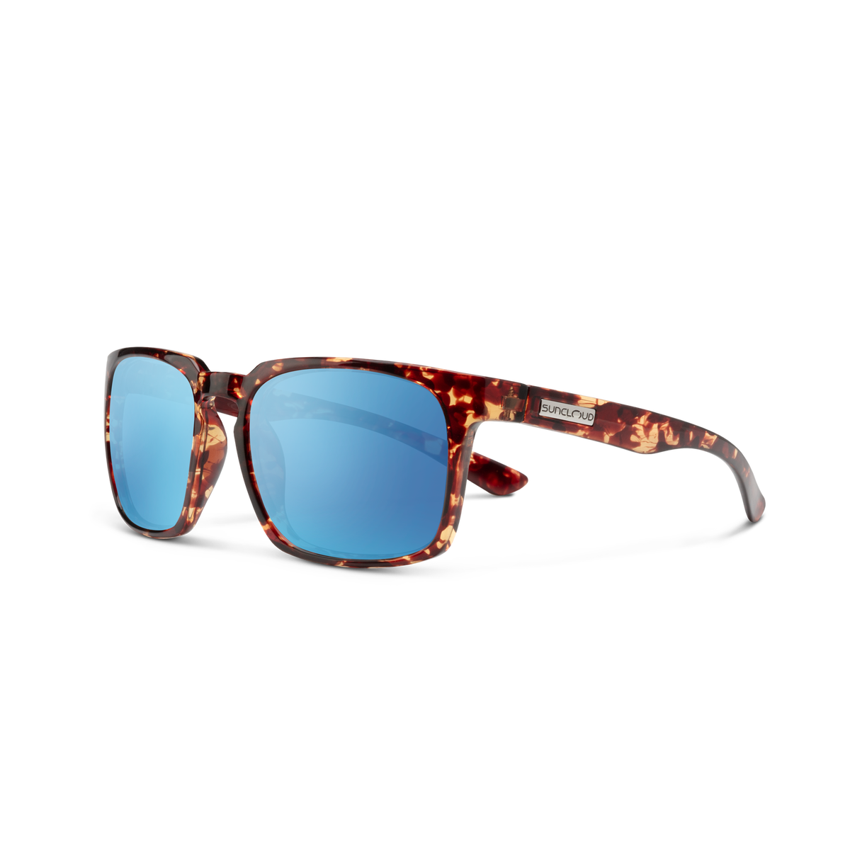 Suncloud Hundo sunglasses with Tortoise frame and Polarized Aqua Mirror lenses