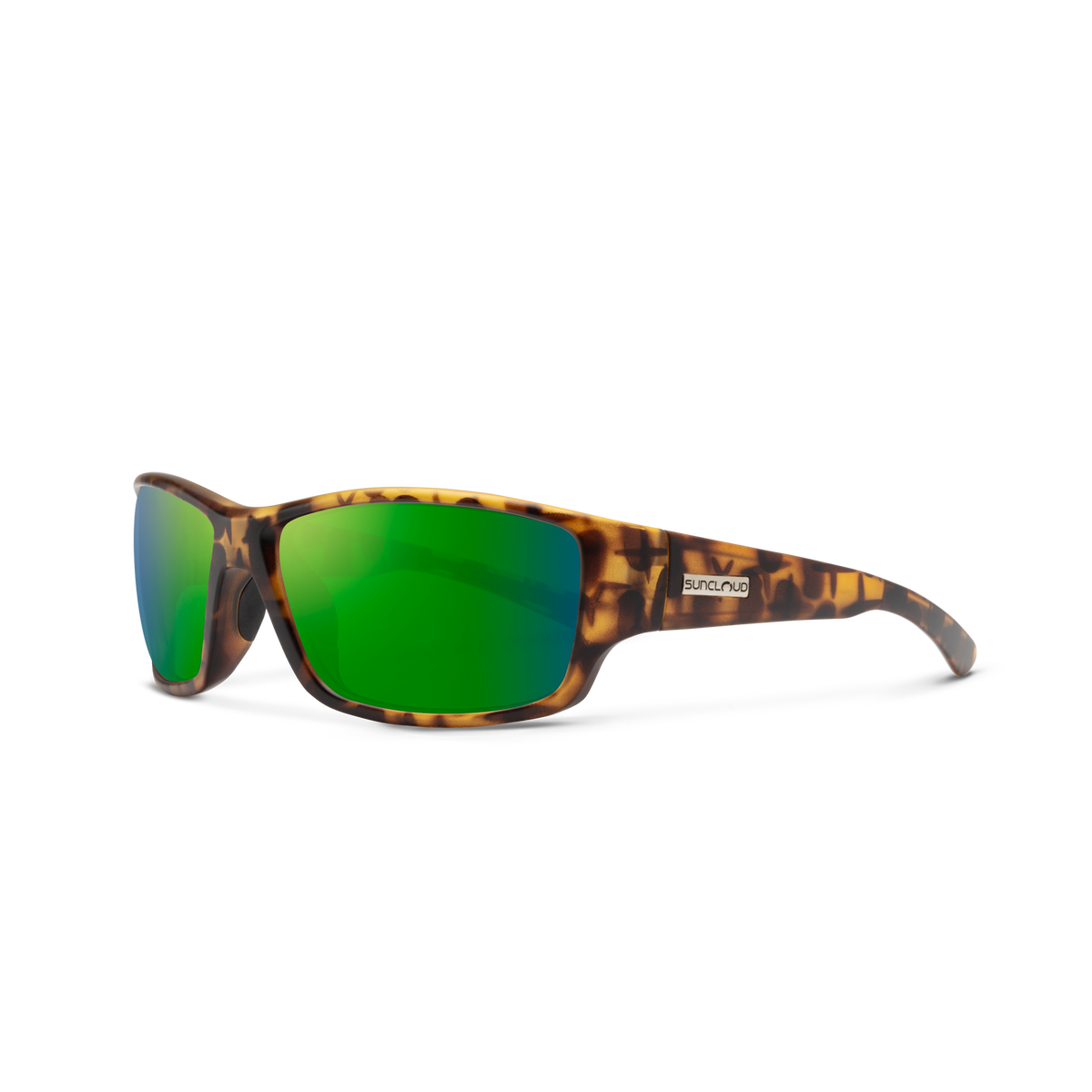 Suncloud Hull sunglasses with Matte Tortoise frame and Polarized Green Mirror lenses
