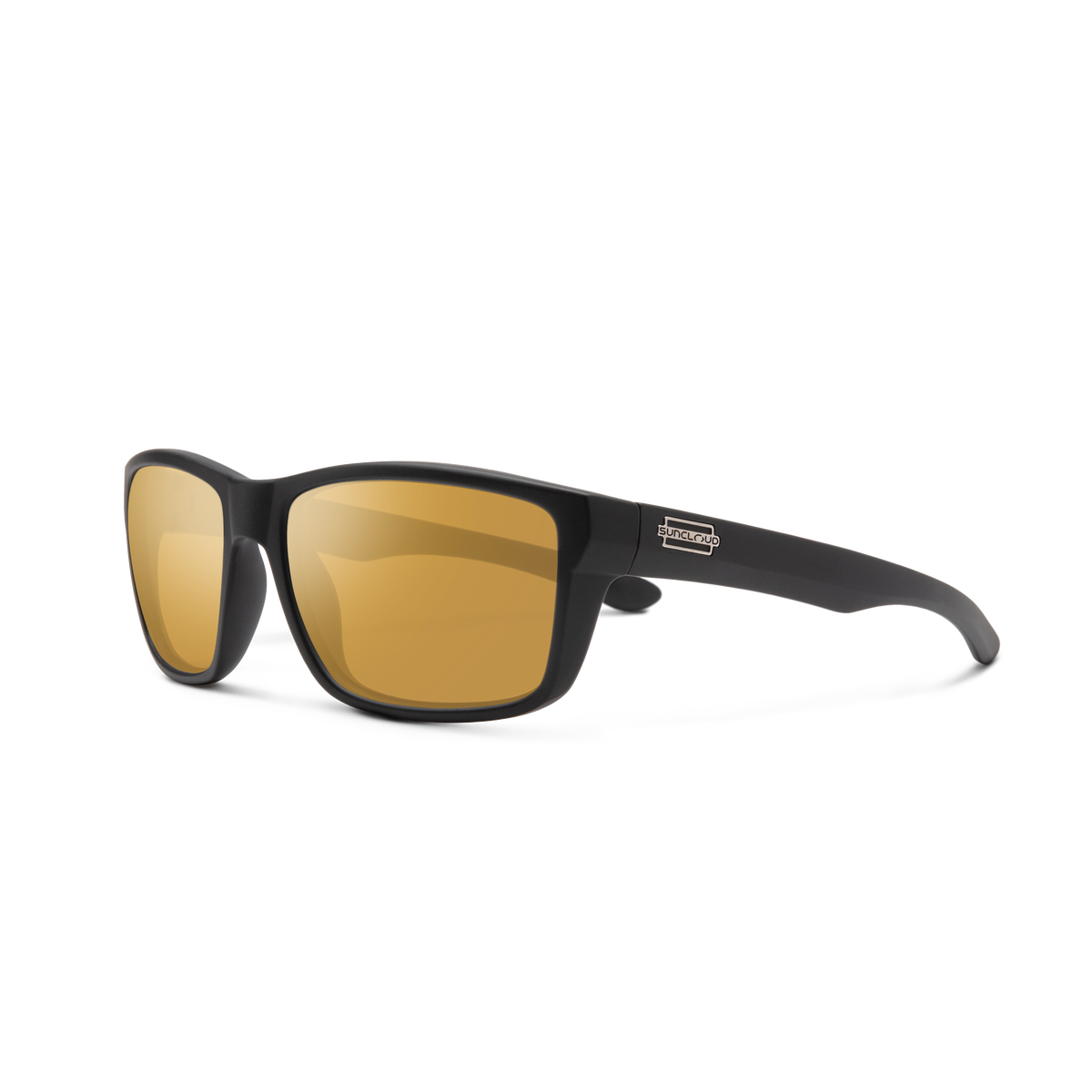 Suncloud Mayor sunglasses with Matte Black frame and Polarized Sienna Mirror lenses