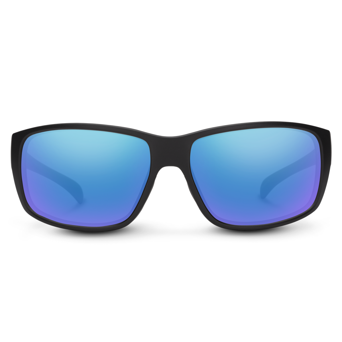 Suncloud Milestone sunglasses with Matte Black frame and Polarized Blue Mirror lenses