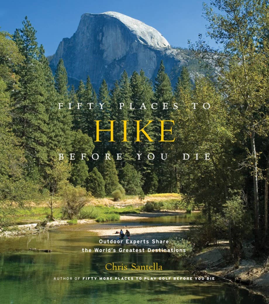 Fifty Places to Hike Before You Die – book cover showing a mountain and forest landscape