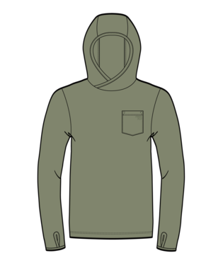 Men's Bamboo Lightweight Hoodie - Oil Green