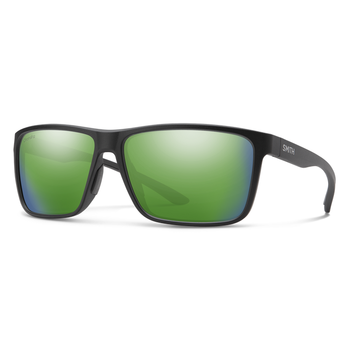 SMITH Riptide sunglasses with Matte Black frame and ChromaPop Polarized Green Mirror lenses