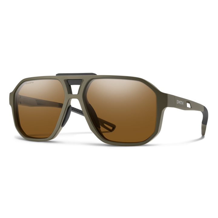 SMITH Truss sunglasses with Matte Olive Oil frame and ChromaPop Polarized Brown lenses