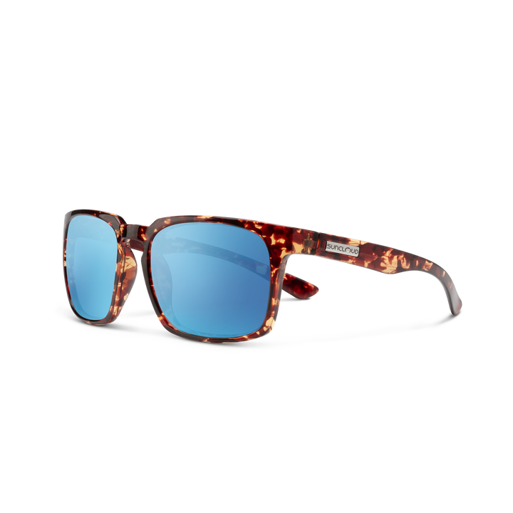 Suncloud Hundo sunglasses with Tortoise frame and Polarized Aqua Mirror lenses