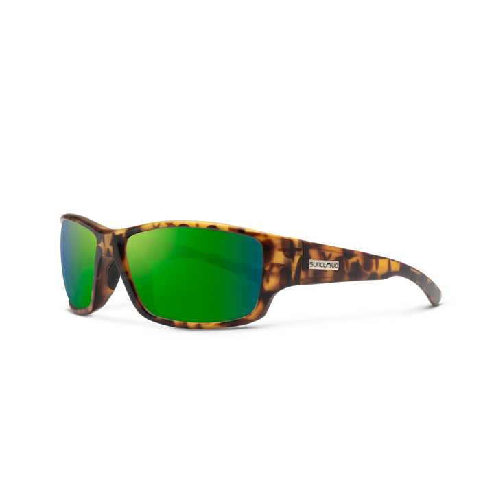 Suncloud Hull sunglasses with Matte Tortoise frame and Polarized Green Mirror lenses