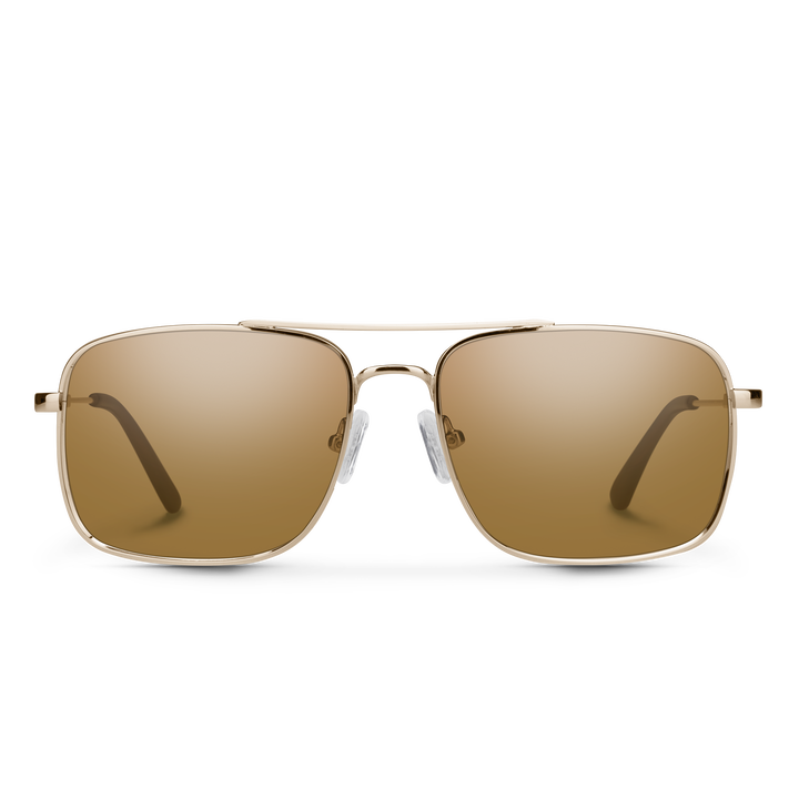Suncloud Payback sunglasses with Gold frame and Polarized Brown lenses